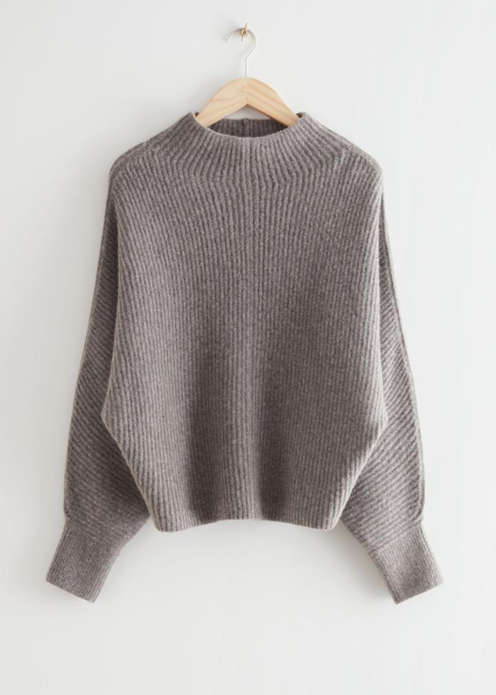 Other Stories Voluminous Turtleneck Knit Jumper - Beige