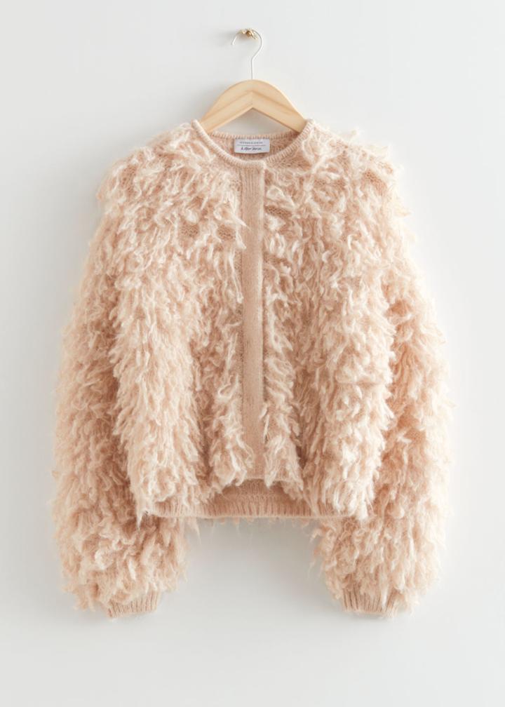 Other Stories Fluffy Oversized Jacket - Beige