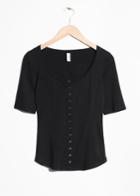 Other Stories Plunging Top - Black