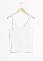 Other Stories Ribbed Scoop Tank Top - White