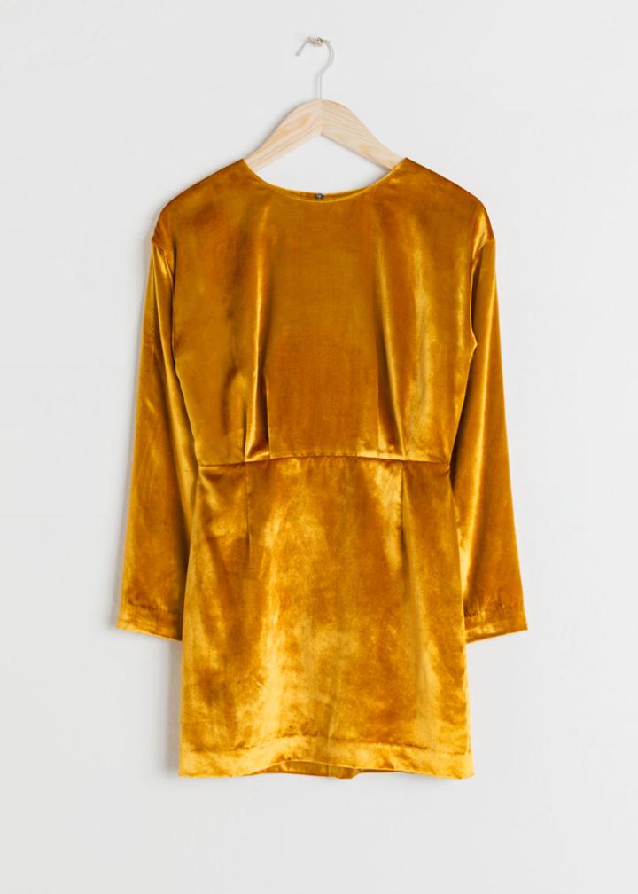 Other Stories Slit Back Dress - Yellow