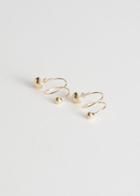 Other Stories Swirled Front Back Earrings - Gold