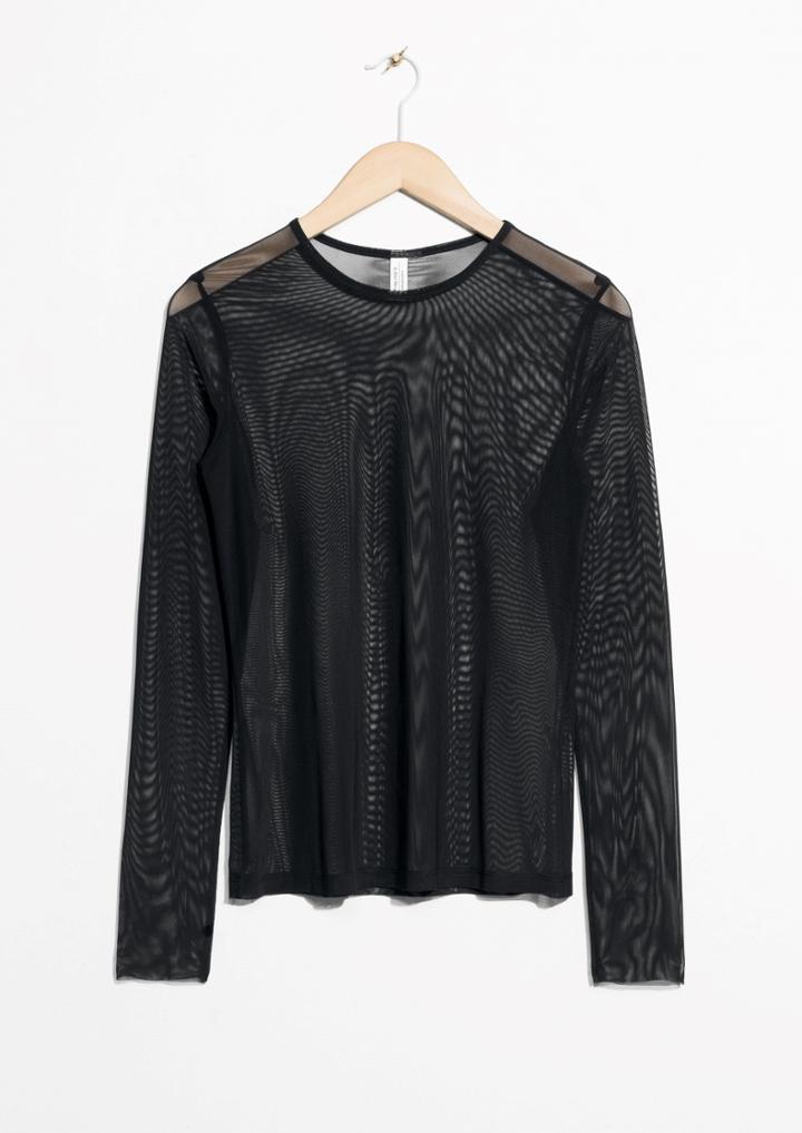 Other Stories Mesh Long-sleeve T-shirt