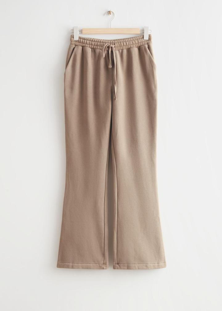Other Stories Flared Drawstring Joggers - Brown