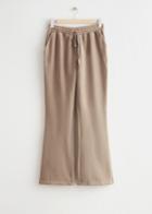 Other Stories Flared Drawstring Joggers - Brown