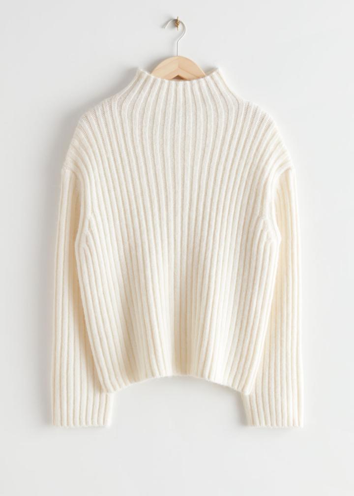 Other Stories Oversized Rib Knit Sweater - White