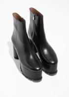 Other Stories Leather Platform Boots - Black