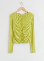Other Stories Fitted Ruched Top - Yellow