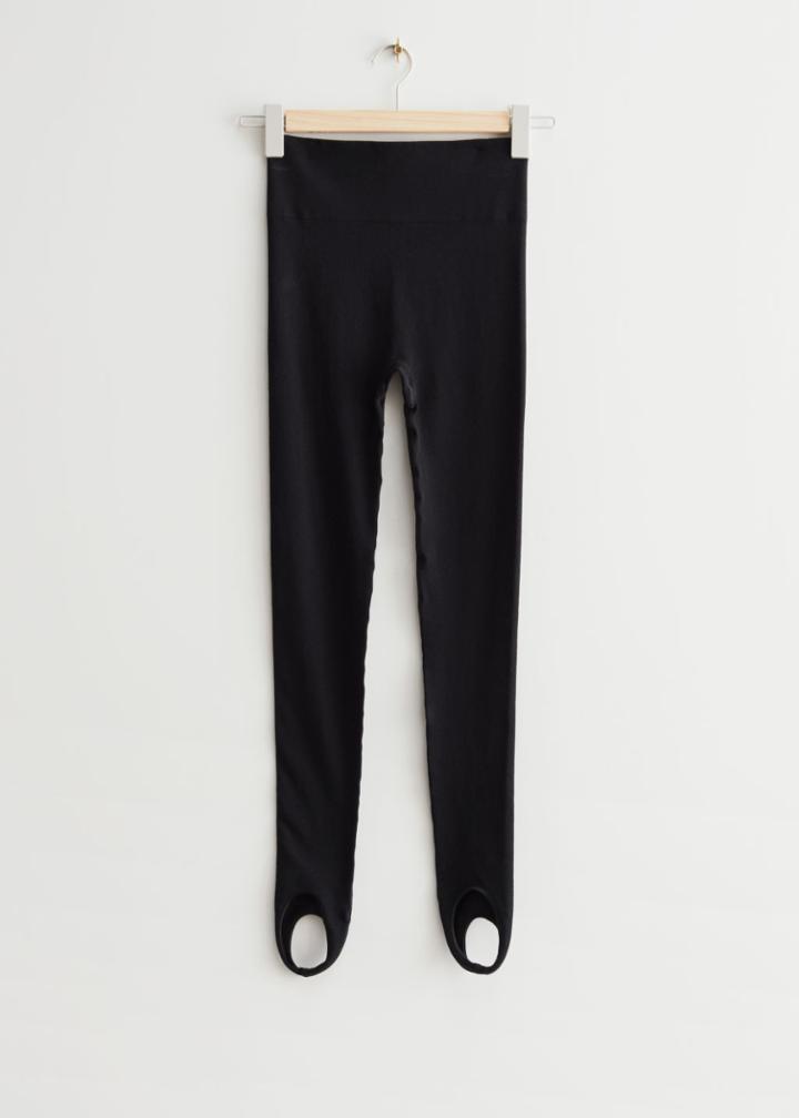 Other Stories Stirrup Leggings - Black