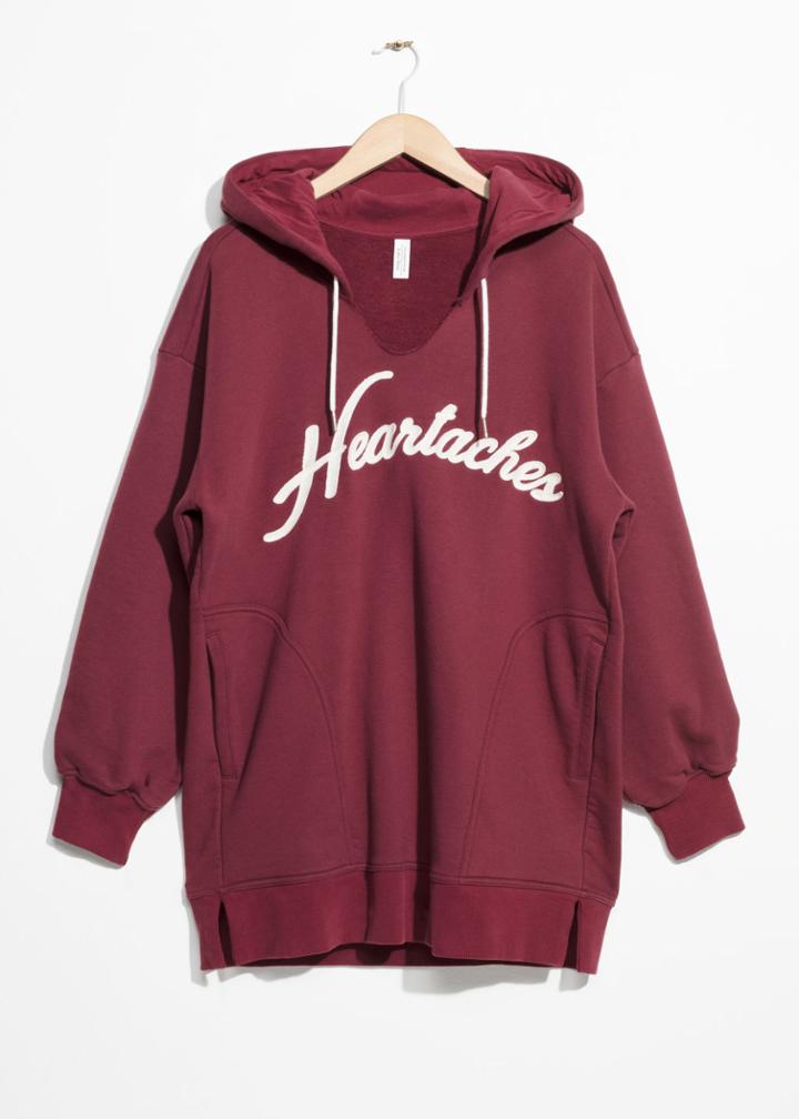 Other Stories Heartaches Hoodie Dress - Red