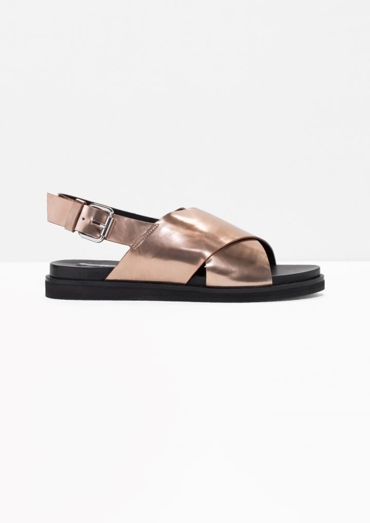 Other Stories Cross Strap Leather Sandals