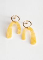 Other Stories Hanging Acrylic Earrings - Yellow