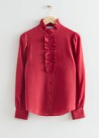 Other Stories Frilled Silk Blouse - Red
