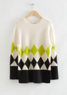 Other Stories Argyle Knit Sweater - Yellow