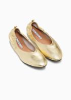 Other Stories Leather Ballet Flat - Gold