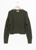 Other Stories Puffy Shoulder Cardigan - Green