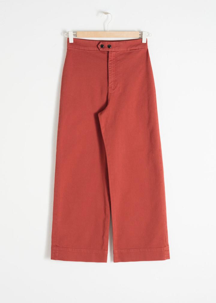 Other Stories Twill Culotte Trousers - Red