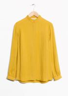 Other Stories Pleat Frill Neck Blouse