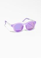 Other Stories Mirrored Round Frame Sunglasses - Purple