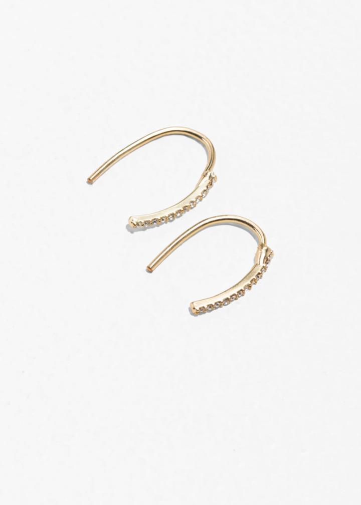 Other Stories Bejewelled Hook Earrings - White