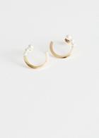 Other Stories Trio Pearl Open Earrings - Gold