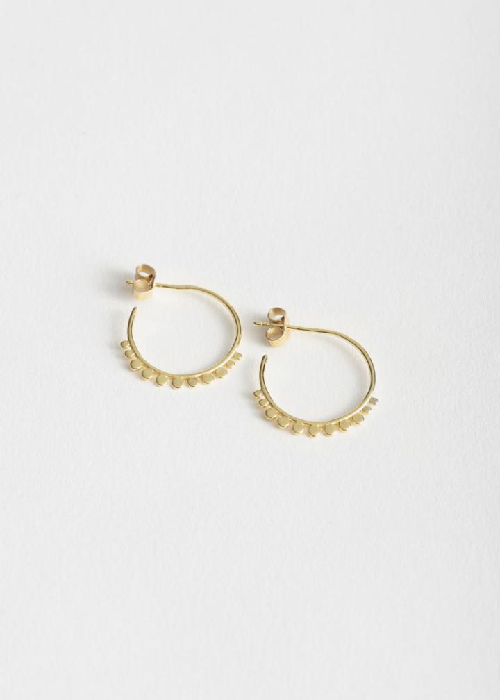 Other Stories Circle Charm Hoop Earrings - Gold