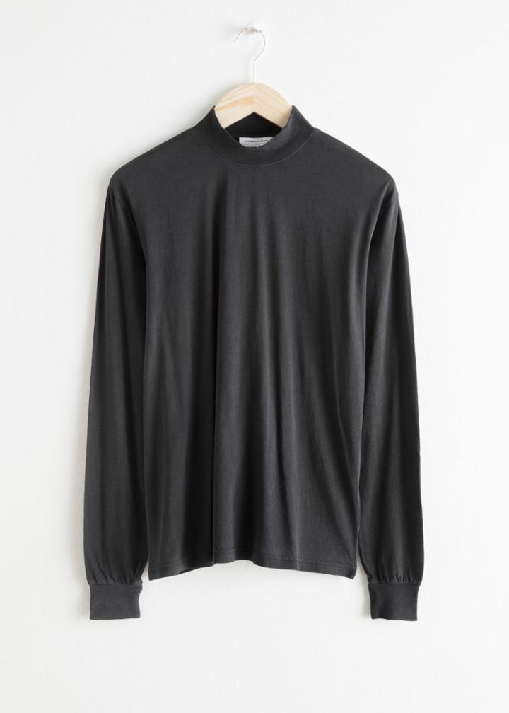 Other Stories Cotton Turtleneck - Black