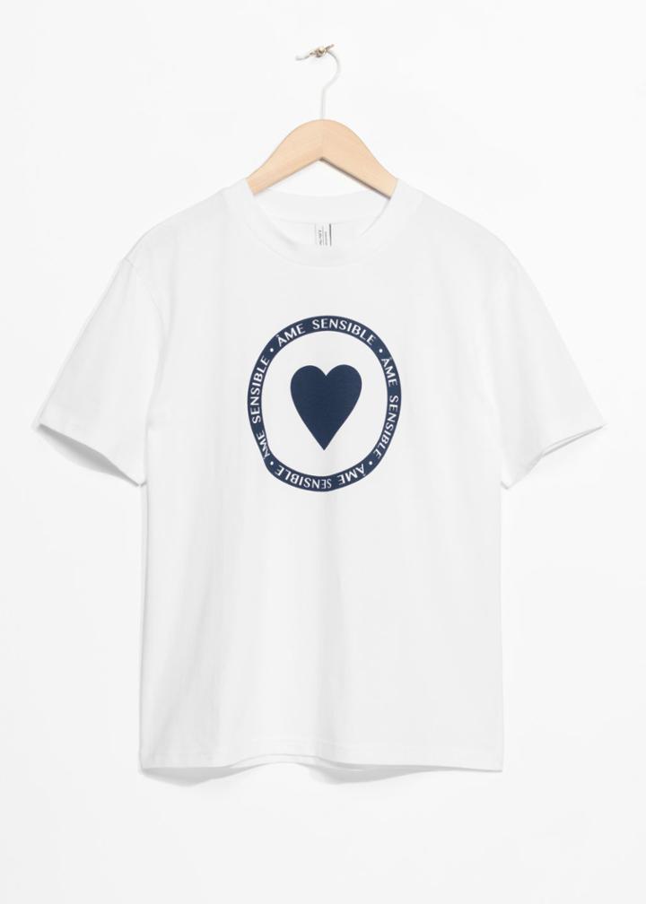 Other Stories Heart Print T-shirt - White