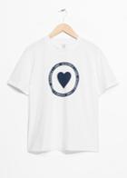 Other Stories Heart Print T-shirt - White
