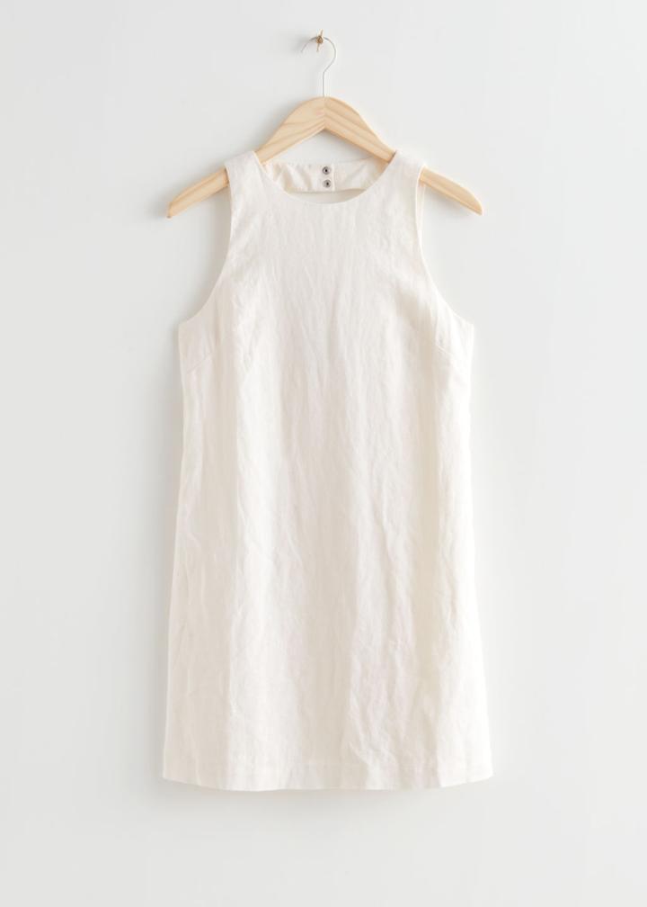 Other Stories Sleeveless Open Back Mini Dress - White