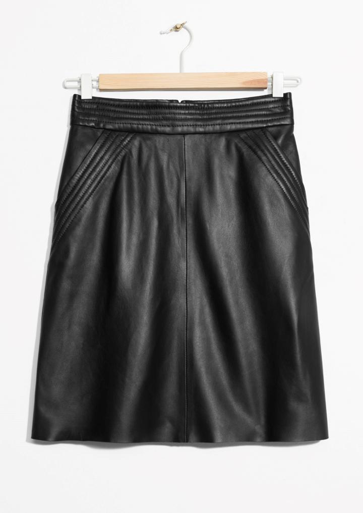 Other Stories Leather Mini Skirt