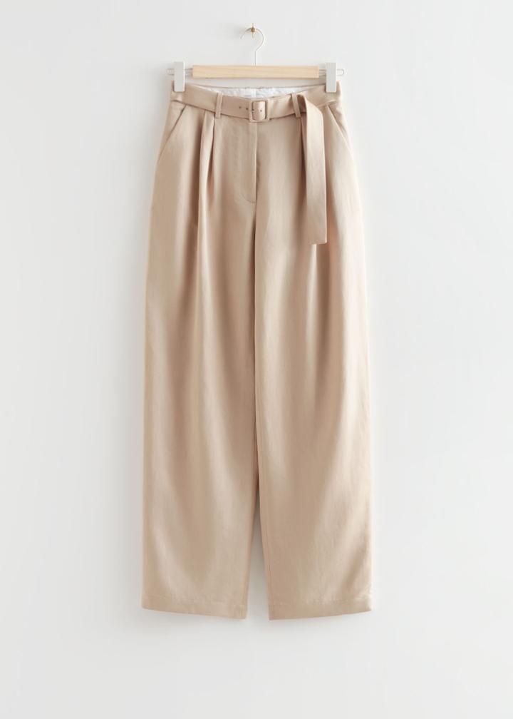 Other Stories Relaxed Belted Trousers - Beige