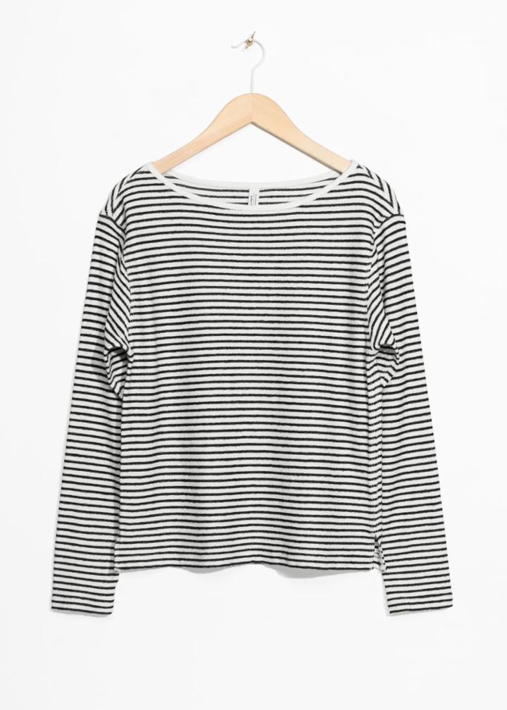Other Stories Striped Jersey T-shirt - White