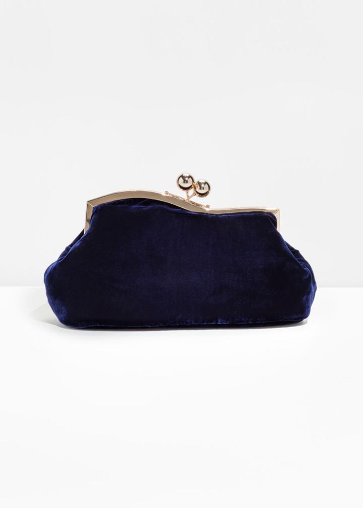 Other Stories Velvet Clutch - Blue