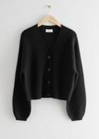 Other Stories Boxy Wool Knit Cardigan - Black