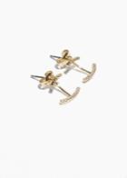 Other Stories Jewel Encrusted Ear Jacket Studs - Gold