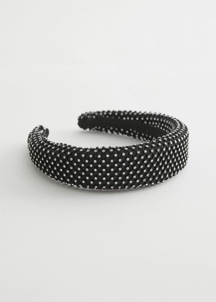 Other Stories Rhinestone Alice Headband - Black