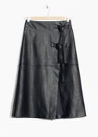 Other Stories Snake Embossed Faux Leather Skirt - Black