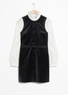 Other Stories Velvet Dress With Attached Blouse - Black