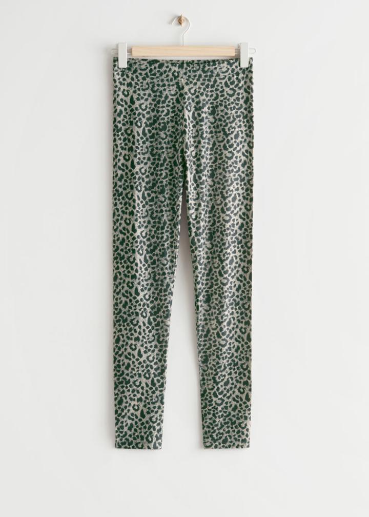 Other Stories Printed Leggings - Beige
