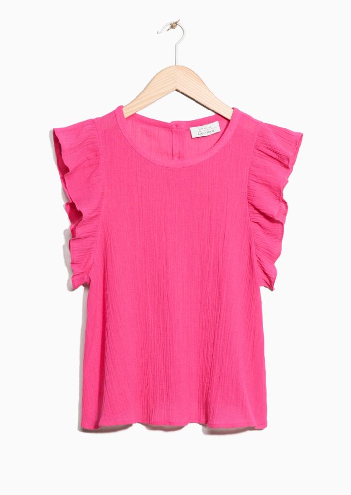Other Stories Ruffle Sleeve Cotton Top