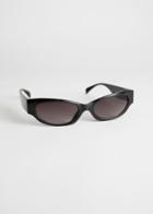 Other Stories Slim Oval Sunglasses - Black