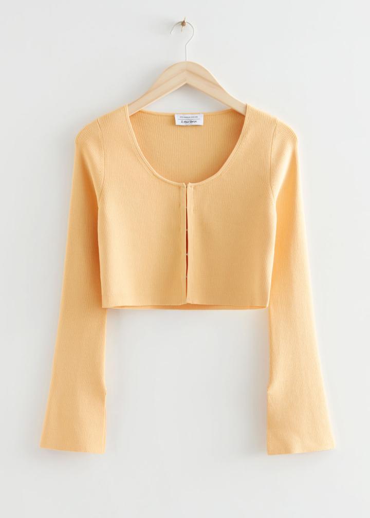 Other Stories Trumpet Sleeve Cardigan - Yellow
