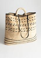 Other Stories Graphic Straw Tote Bag - Beige