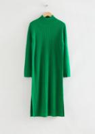Other Stories Mock Neck Knit Midi Dress - Green