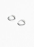 Other Stories Joint Brass Hoop Earrings - Silver