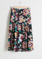 Other Stories Colour Block Pleat Skirt - Black