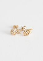 Other Stories Small Pineapple Stud Earrings - Gold