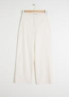 Other Stories Cotton Blend Straight Trousers - White