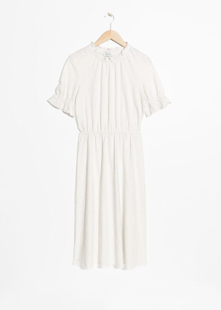 Other Stories Embroidered Eyelet Ruffled Dress - White